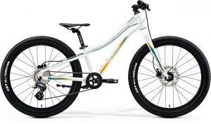 Велосипед 24″ Merida MATTS J.24+ Glossy White (TealL/Gold) 2020
