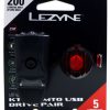 Комплект света Lezyne KTV Drive/Femto USB Pair, (220/5 lumen), черный Y13 9302