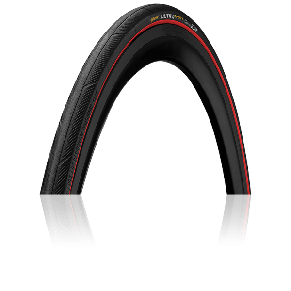 Покрышка Continental Ultra III Sport 28″ | 700 x 23C черная/красная, складная, skin