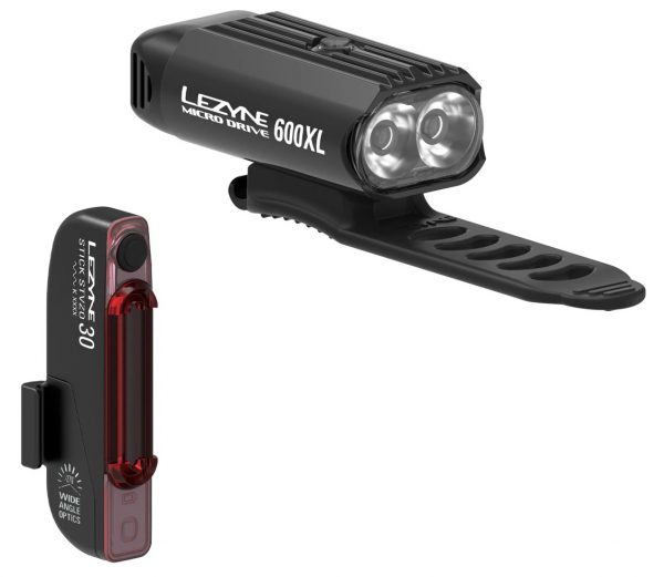Комплект світла Lezyne Micro Drive 600XL / Stick Pair, 600/30 люмен, чорний Y14