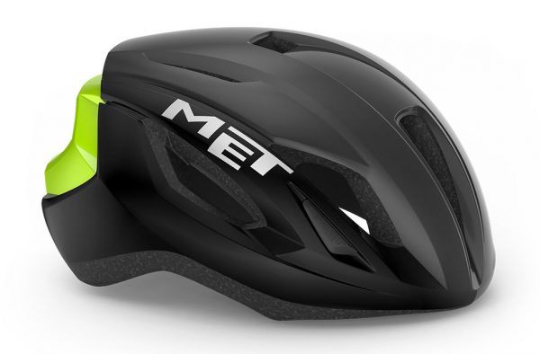 Шлем MET Strale Black Fluo Yellow Reflective Glossy