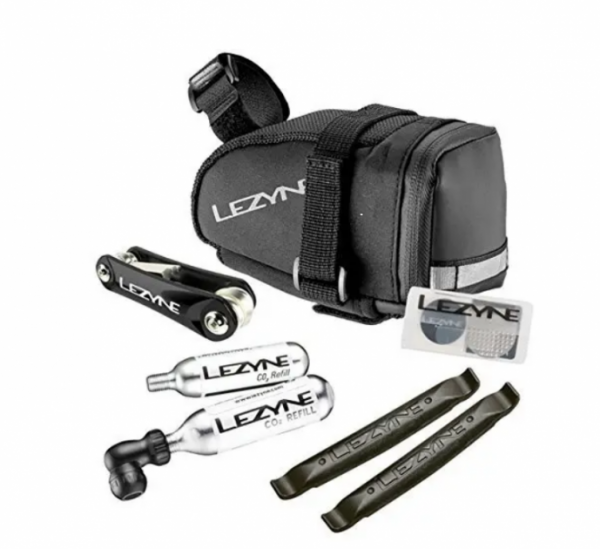 Сумка подседельная Lezyne + набор аксессуаров M-Caddy CO2 Kit 0,4л, черная