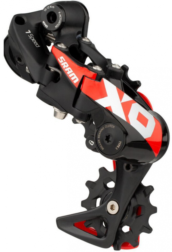 Задній перемикач Sram X01 DH Red 7 швидкостей Medium Cage