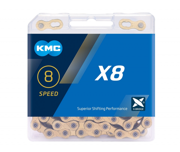Ланцюг KMC X8 8 швидкостей 116 ланок + замок