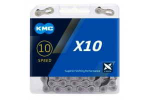 Цепь KMC X10, 114 звеньев + замок 10 скоростей