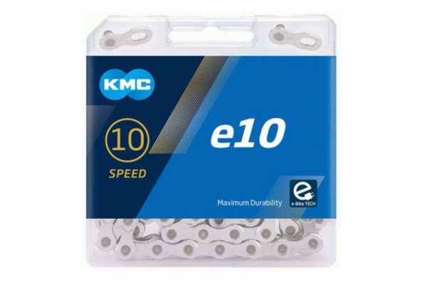 Цепь KMC E10 Silver 10 скоростей 122 звена + замок (E-Bike)