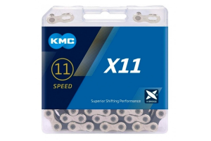 Цепь KMC X11 11 скоростей 118 звеньев + замок, Silver/Black