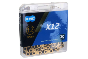 Цепь KMC X12, 12 скоростей 126 звеньев + замок, Silver/Black
