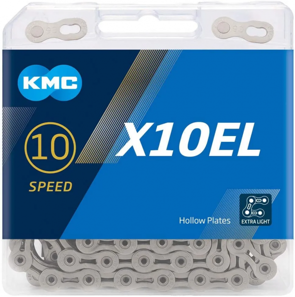 Цепь KMC X10EL Silver 10 скоростей 114 звеньев + замок