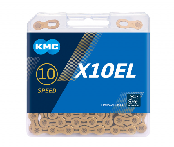 Цепь KMC X10EL Ti-N Gold 10 скоростей 114 звеньев + замок