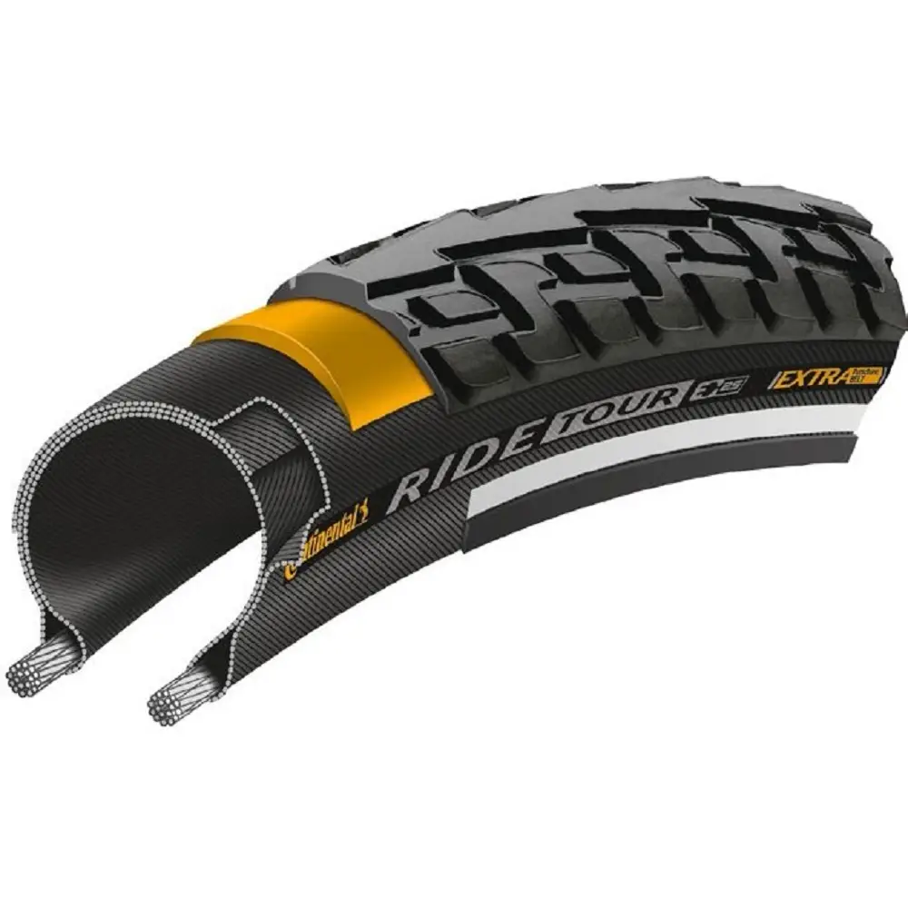 Покрышка Continental Ride Tour 28″ | 700 x 35C черная/белая, не складная ExtraPuncture Belt