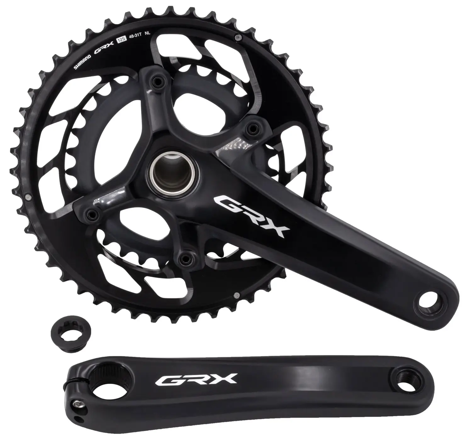 Шатуни Shimano GRX FC-RX820-2 GRX (12х2) Hollowtech II, 175мм 48х31, без каретки