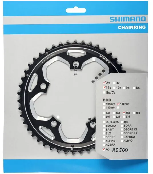 Зірка шатунів Shimano FC-RS500, 46 зубів, MJ (5-лапка)