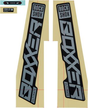 Набор наклеек на вилку RockShox – BoXXer Ultimate 27/29 Gloss Polar Foil For High Gloss Black (2021)