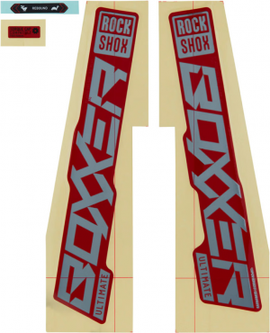 Набор наклеек на вилку RockShox – BoXXer Ultimate 27/29 Gloss Polar Foil For Red (2021)