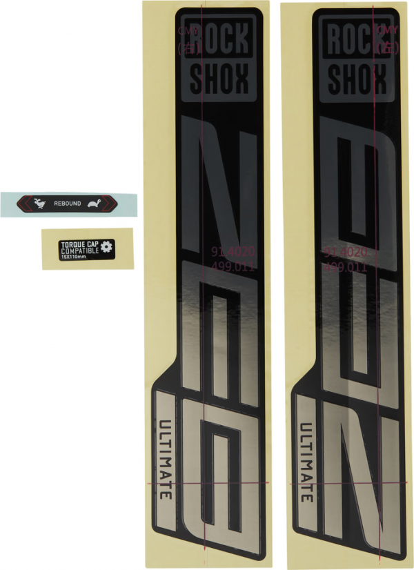 Набор наклеек на вилку RockShox – Zeb Ultimate 27/29 Gloss Polar Foil For High Gloss Black (2021)