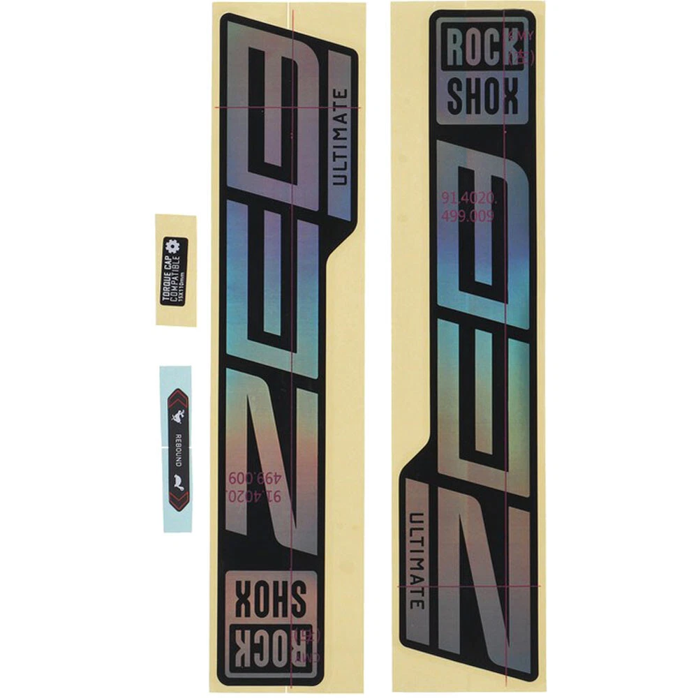 Набор наклеек на вилку RockShox – Zeb Ultimate 27/29 Gloss Rainbow Foil For High Gloss Black (2021)