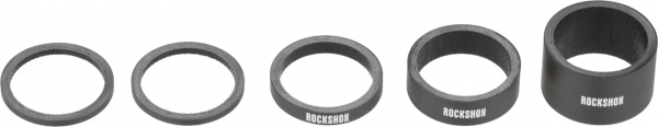 Проставки рульової колонки RockShox UD Carbon, Gloss White Logo (2.5 мм x 2, 5 мм x 1, 10 мм x 1, 20 мм x 1)
