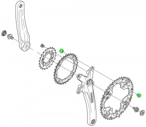 Болты (бонки) звезды шатунов Shimano FC-M391 M8x8.5мм (4 штуки)