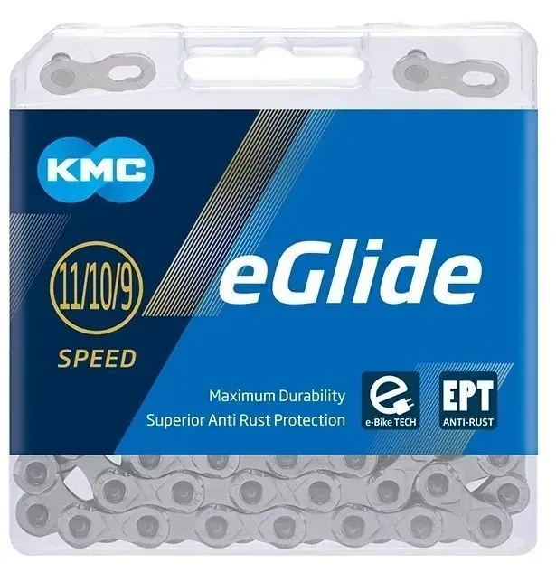 Цепь KMC eGlide EPT Cues 11/10/9 скоростей, 132 звена + замок