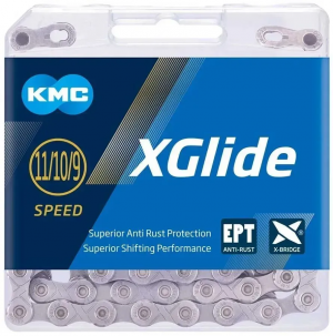 Цепь KMC X-Glide EPT Cues 11/10/9 скоростей, 126 звеньев + замок