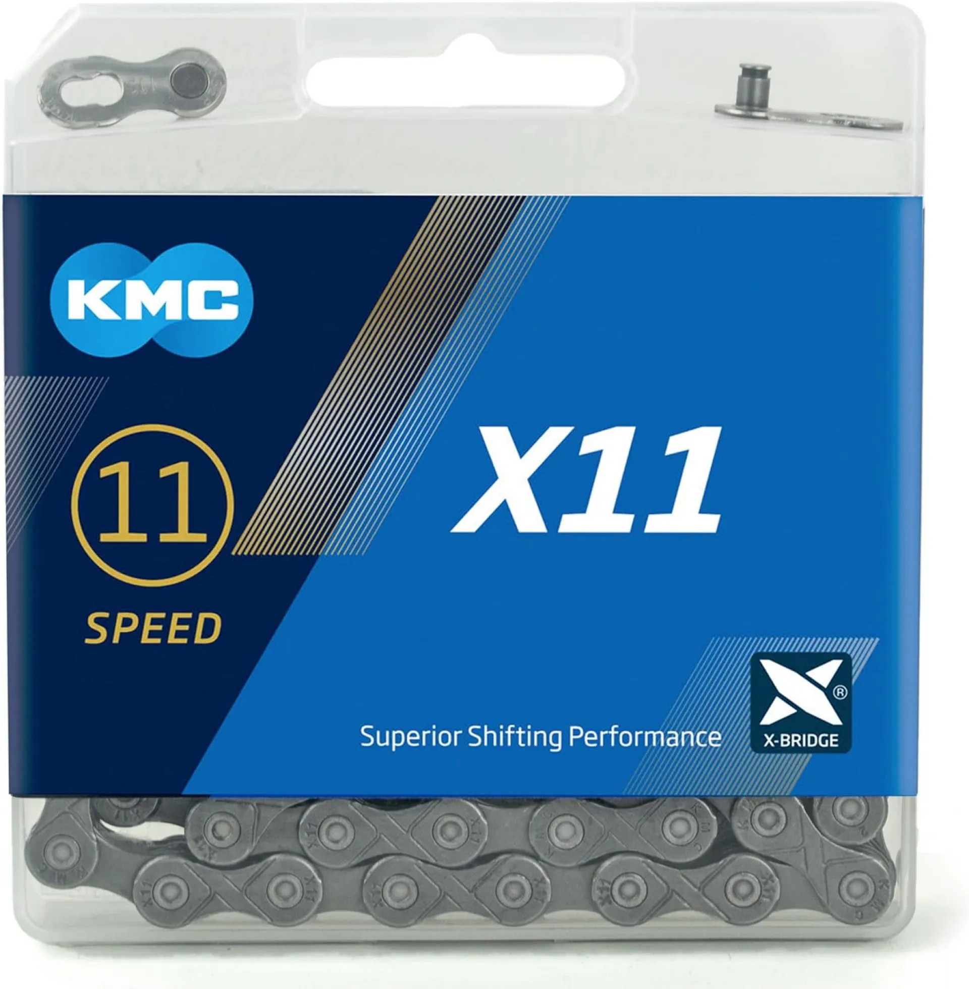 Цепь KMC X11 Grey 11 скоростей 118 звеньев + серый замок