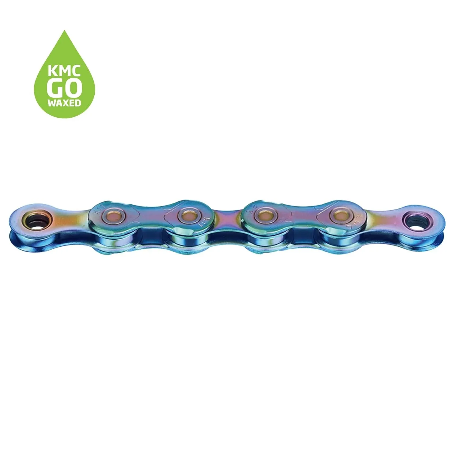 Цепь KMC X12 Aurora Blue 12 скоростей, 126 звеньев + замок Waxed (смазка KMC GO WAX)