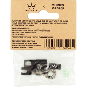 Ковпачки для ніпелів Peaty’s x Chris King Tubeless Valves Accessory Kit, Black