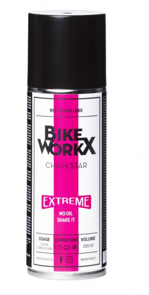 Масло для цепи BikeWorkX Chain Star Extreme, для экстермальной погоды, 200 мл, спрей