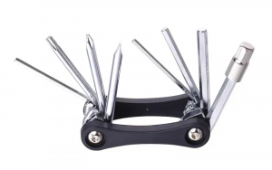 Мультитул Kenli KL-9833C, 9 инструментов, 2.5/3/4/5/6/8 мм, +/-/T25